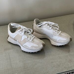 New Balance Women's 327 Sneakers in White and Tan